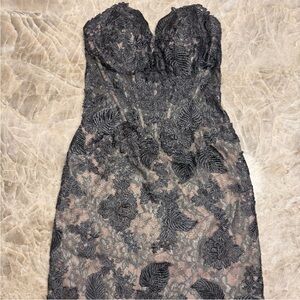 Elegant Black Lace Mini Dress